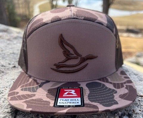 River Rags R168 7 panel Bark duck camo/Brown Lone Mallard Puff