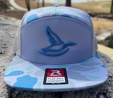 River Rags R168 7 panel Saltwater Duck camo/Ice gray Lone Mallard Blue Puff