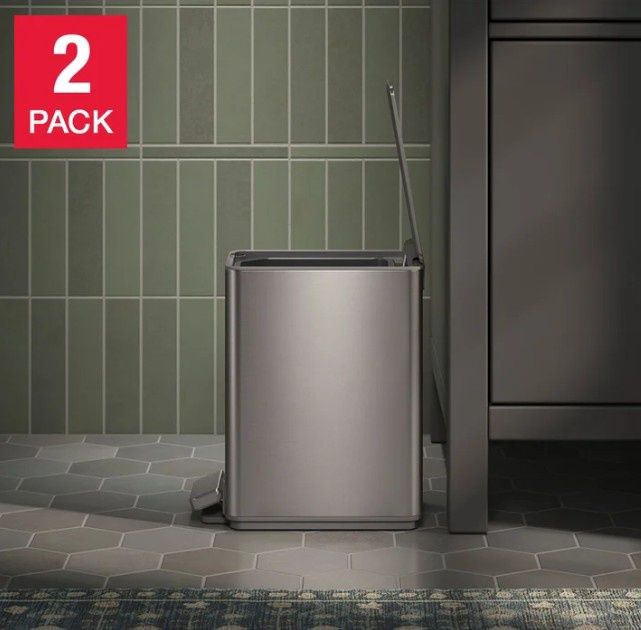 Kohler Stainless Steel Step Trash Bin 2 Pack