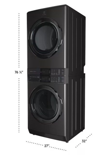 Electrolux SmartBoost Premix Electric Stacked Laundry Center with 4.5-cu ft Front load Washer and 8-cu ft Dryer ( Titanium )