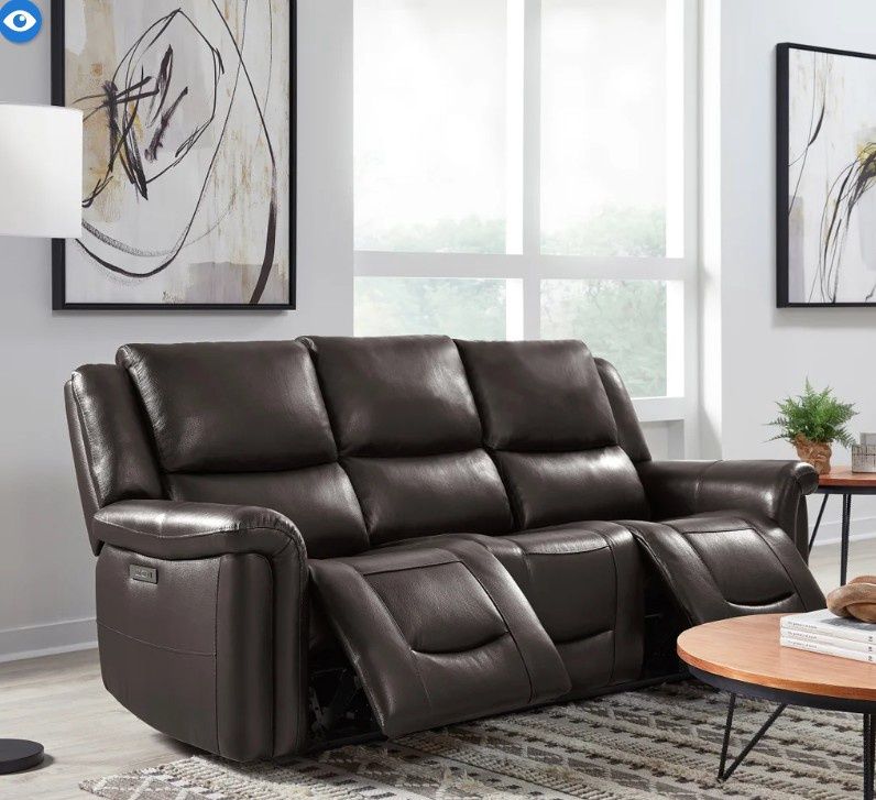 Alba Leather Power Reclining Sofa with Power Headrests