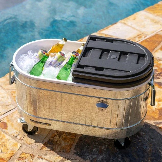 Permasteel 80-quart Galvanized Steel Rolling Cooler with Wheels