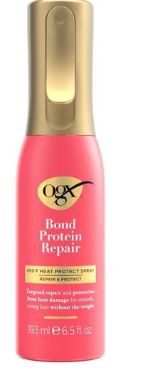 Ogx Bond Protection Repair 450 degrees F Heat Protect Spray Repair and Protection Targeted Reoair and Protection from Heat damage for Smooth Strong Hair without the Heat