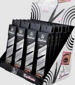 J2 Double Color Pencil 2in1 Black Creamy and Smooth Hith -Fiber of Elastic Touch Soft as a Feather Eyebrow Pencil