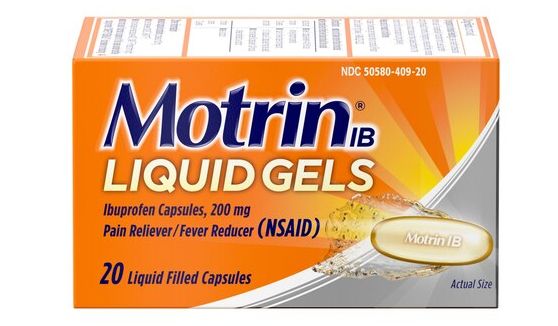 Motrin IB Liquid Gels Ibuprofen Capsules 20mg Pain Reliever / Fever Reduce NASID