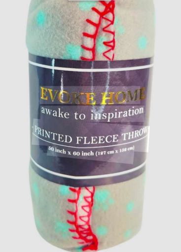 Evoke Home Awake to Inspiration Printed Fleece Throw 50 inch by 60 inch