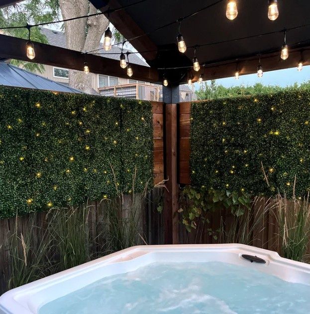 Golden Select American Boxwood Artificial Hedge Panel with Lights, 2-pack