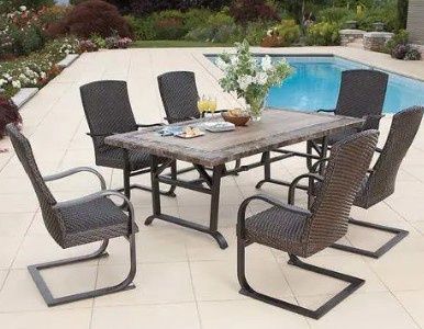 KINGSLEY 7PC WOVEN DINING