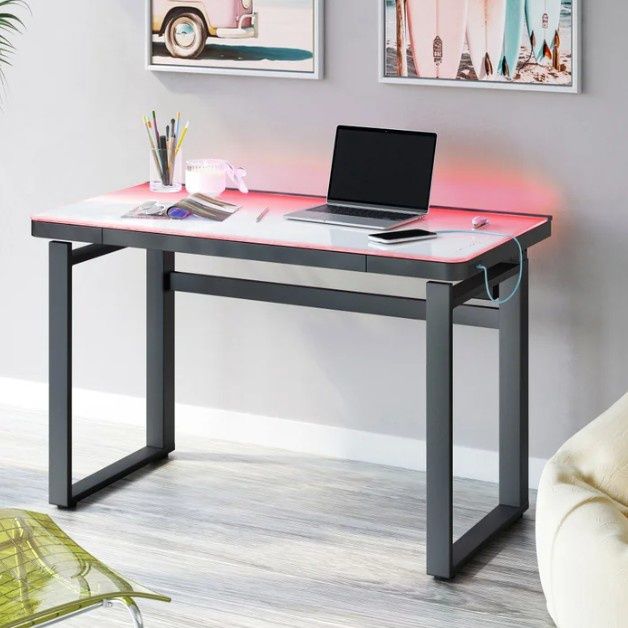 Tresanti Aurora 47” Adjustable Height Desk with LED Lighting