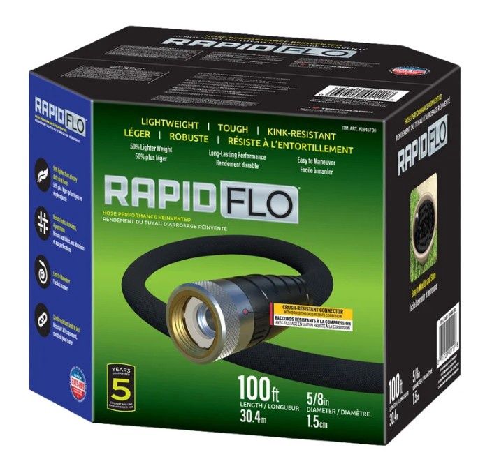 Teknor Rapid Flo 5/8 in. x 100 ft. Compact Garden Hose