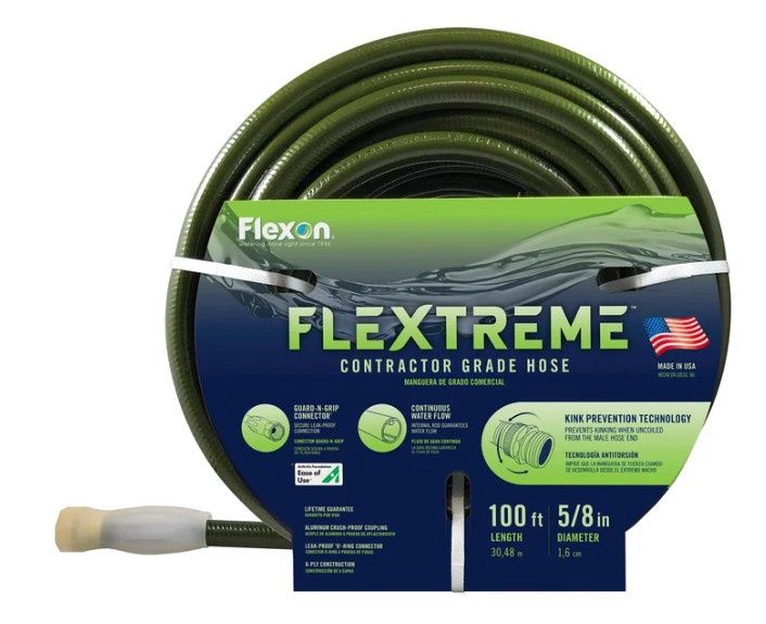 Flexon 5/8 in. x 100 ft. Contractor Grade Hose with Guard &amp; Grip
