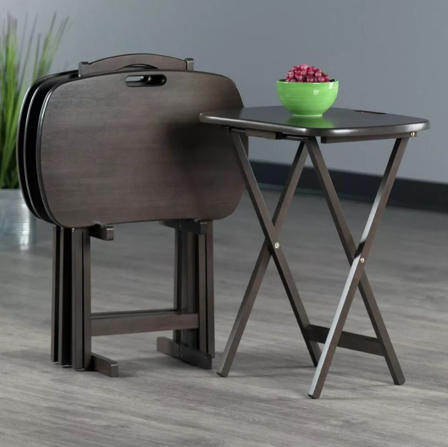 Winsome 5pc Set Lucca Snack Tables Oyster Gray
