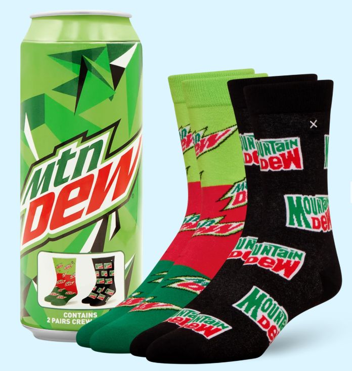 Odd Socks - Mountain Dew Baja Blast 2 Pack Can Crew Socks