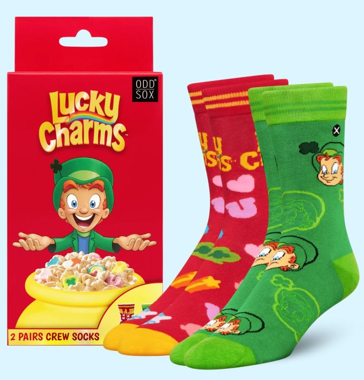 Odd Socks - Lucky Charms Novelty 2 Pack Box Crew Socks