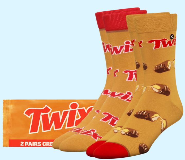 Odd Socks - Twix 2 Pack Novelty Bar Crew Socks