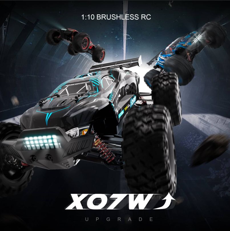 Hosim RC Car 1/10 X07W Brushless 43MPH Speed Hobby Grade 4WD All Terrain New Version