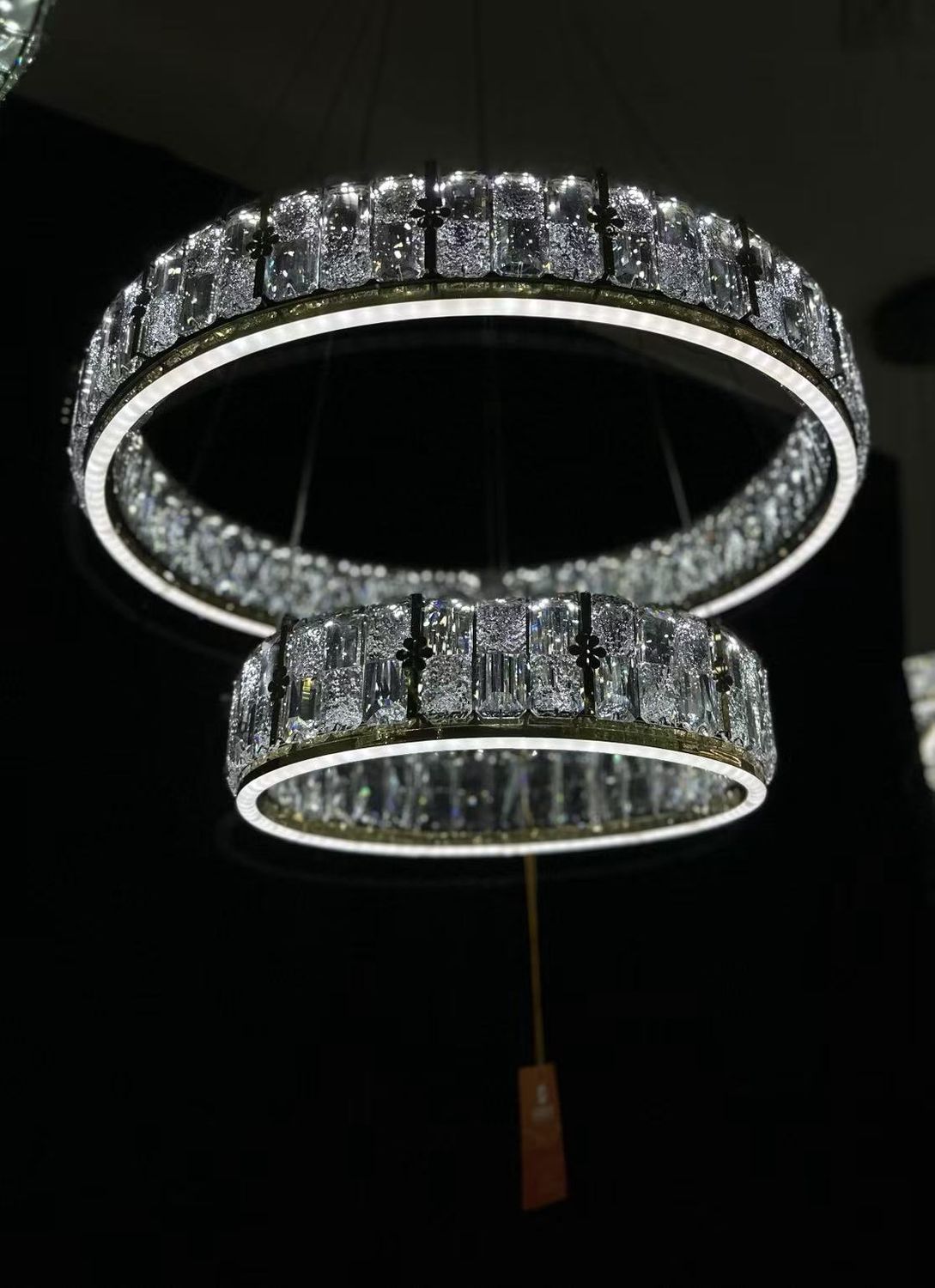 Double Halo Crystal Chandelier
