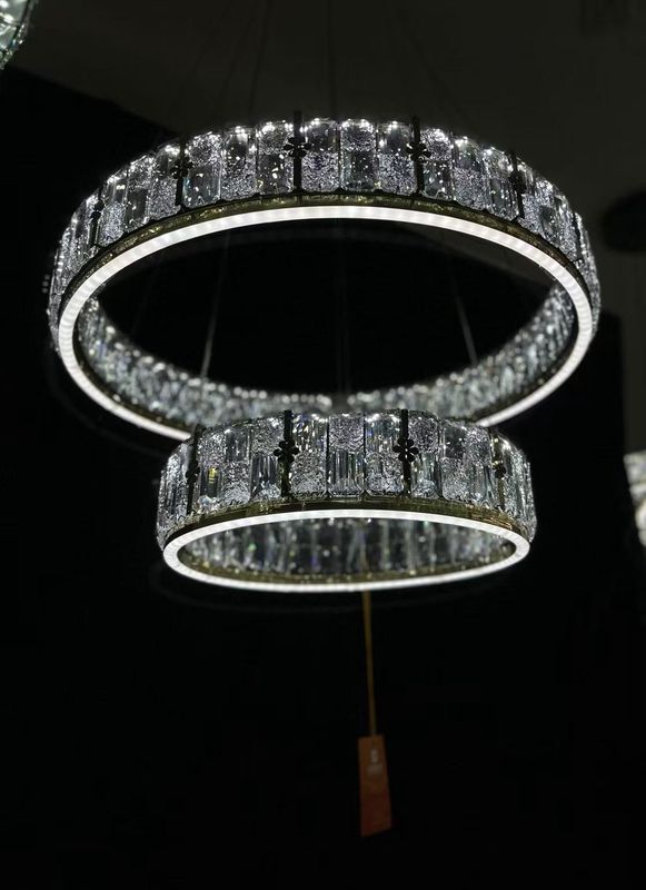 Double Halo Crystal Chandelier