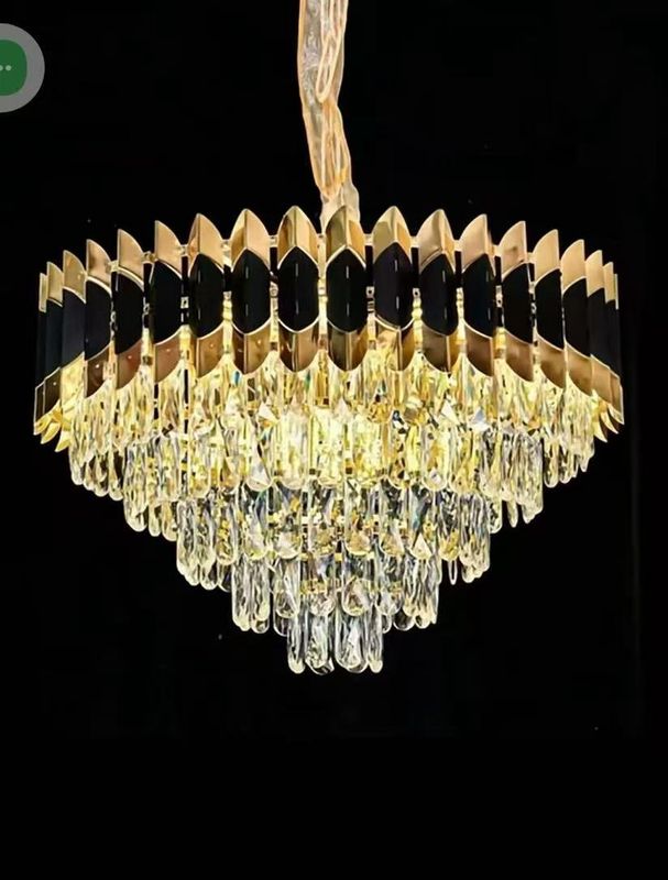 Noir Royale: Black &amp; Gold Crown Chandelier