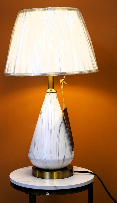 Marble Muse: The Cone Silhouette Table Lamp