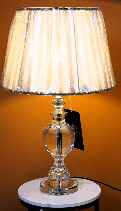 Golden Clarity Crystal Table Lamp