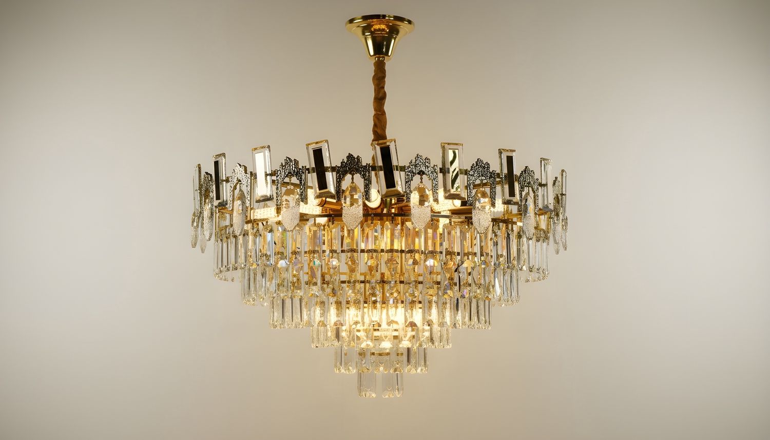 Aurelia Regent: Blade &amp; Prism Crystal Chandelier
