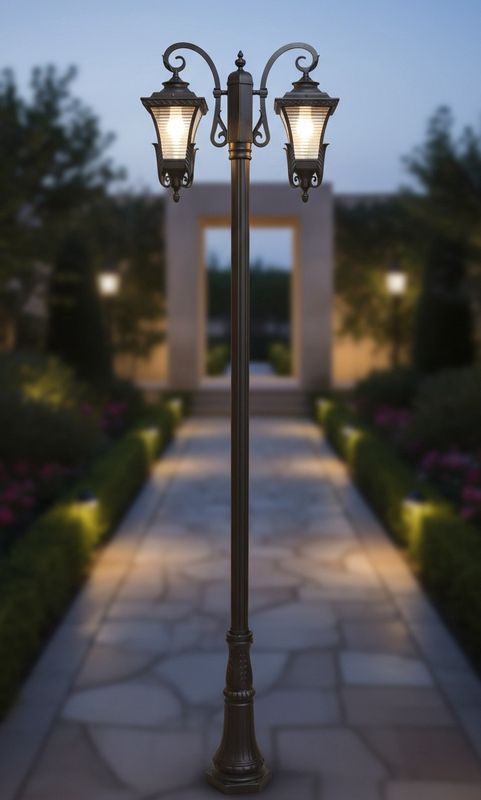 Timeless Elegance: Vintage Twin Lantern Street Lamp