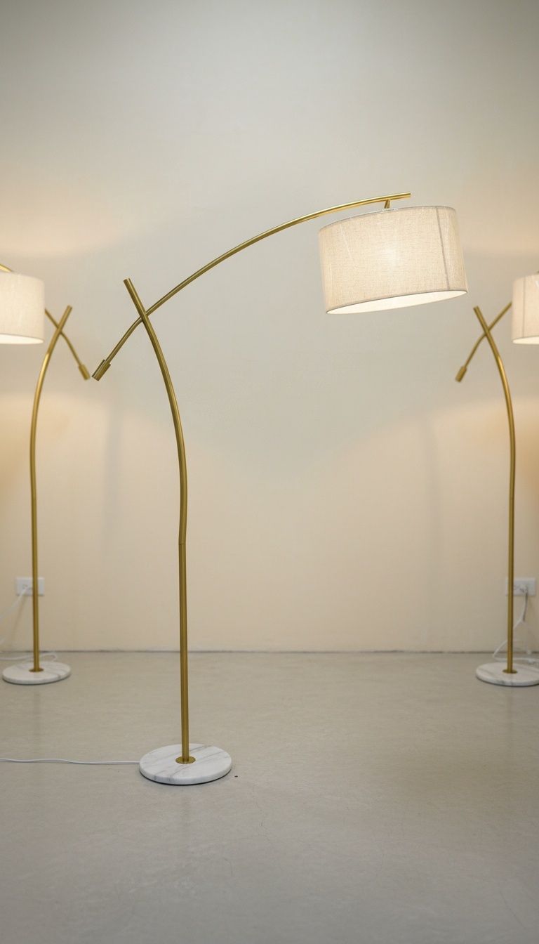 Arc of Elegance: The Marble Base Floor Lamp