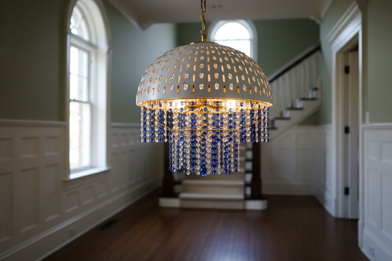 Blue Cascade Crystal Dome Chandelier