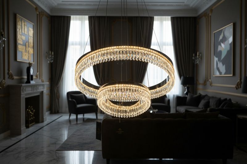 Graceful Double-Wave Crystal Chandelier