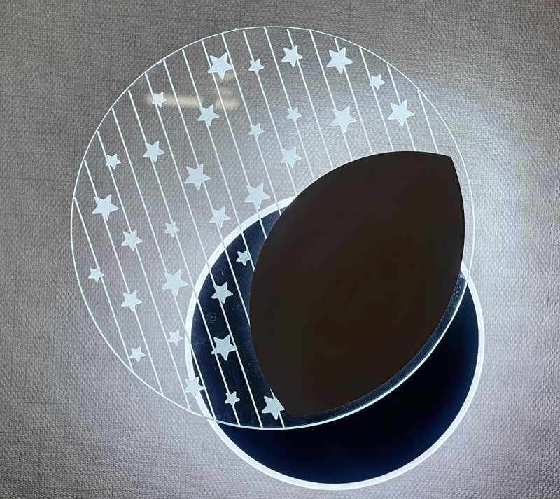 Celestia Eclipse Wall Light  Textured Gold &amp; Shadowed Glass
