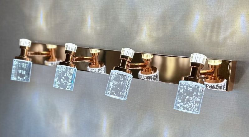 Golden Halo Vanity Light Bar – Crystal Luxe Edition