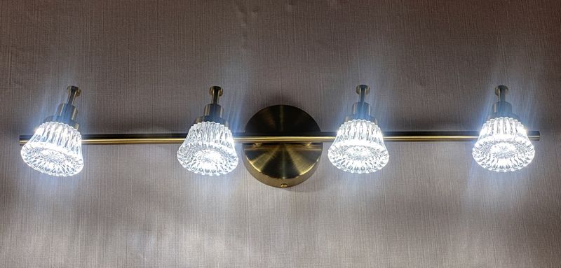 Marbella Frost Vanity Light – Brushed Gold &amp; Opal Glass Series