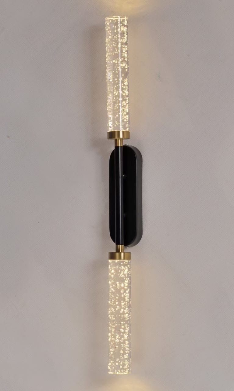 Nocturne Beam: Dual Crystal Wall Sconce