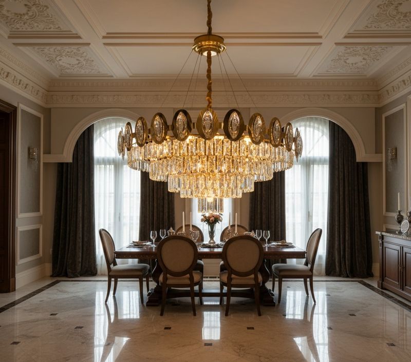 Imperial Cascade Oval Crown Crystal Chandelier