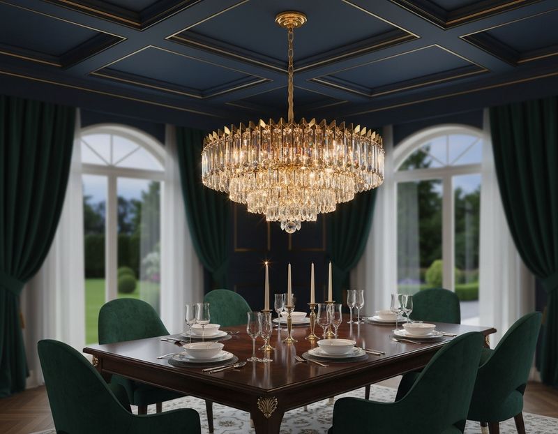 Noir Royale Black &amp; Gold Crown Chandelier