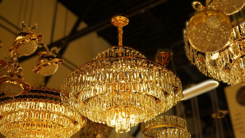 Aurora Dome: Vertical Crystal Chandelier