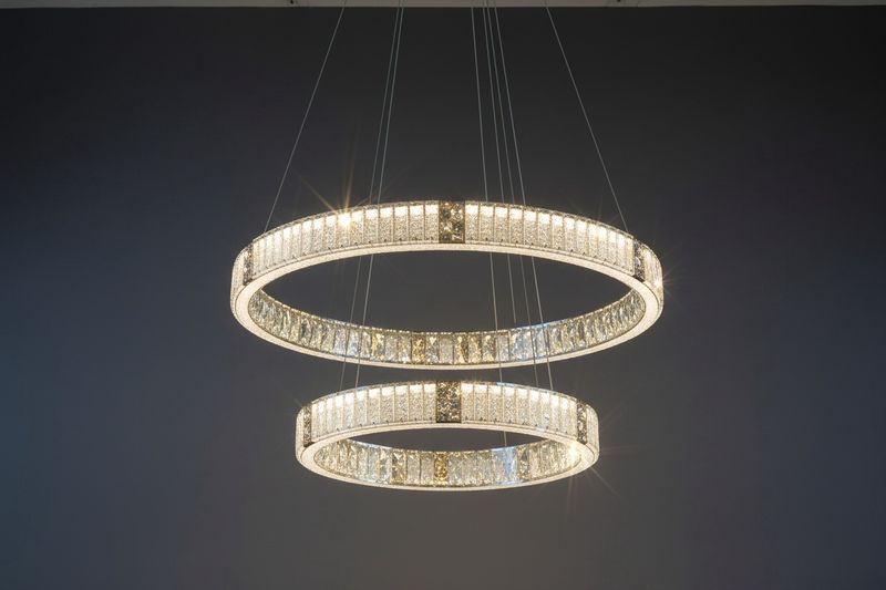 Luxury Double-Ring Crystal Chandelier