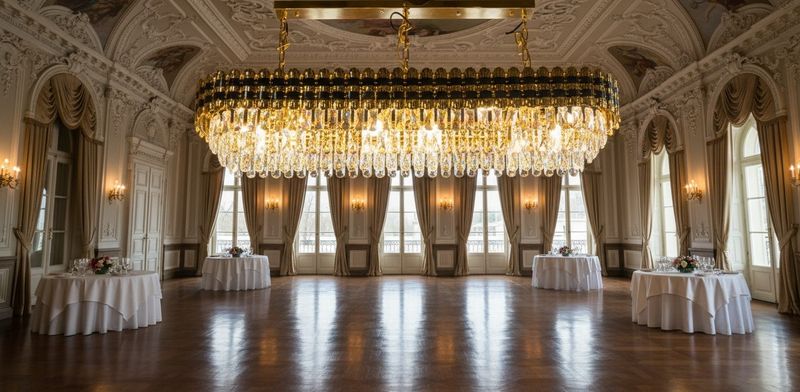 The Regent Bar: Sapphire &amp; Gold Linear Chandelier