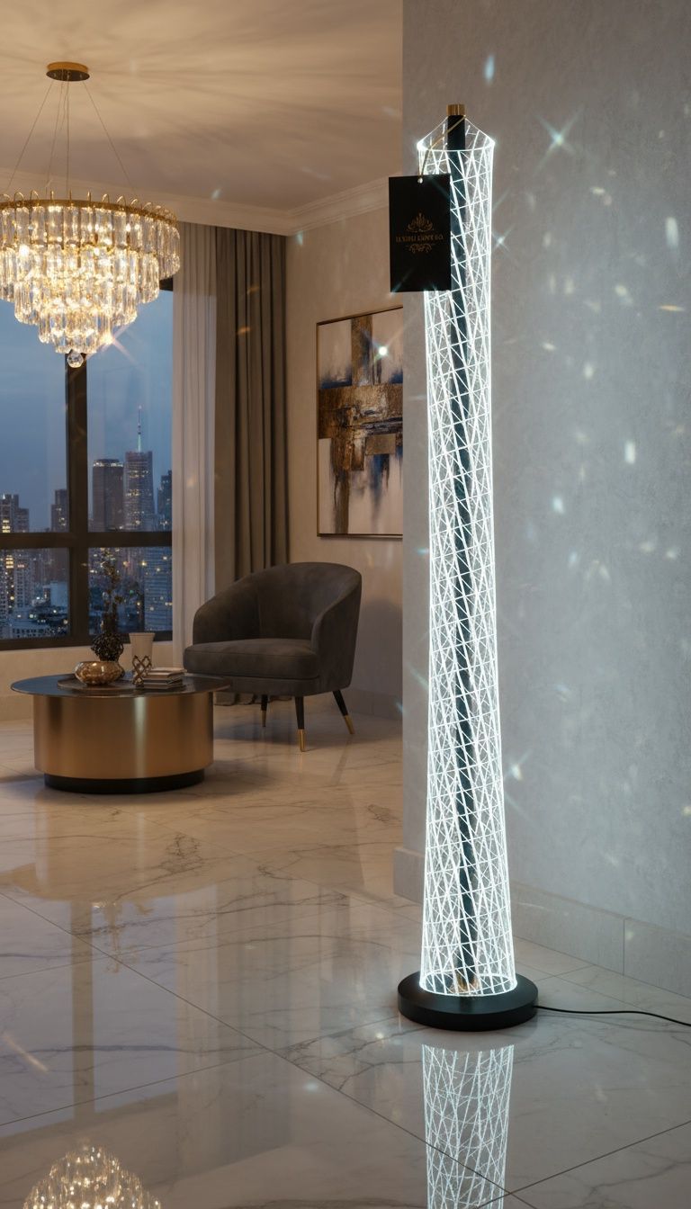 Lumen Column: The Crystal Tower Floor Lamp