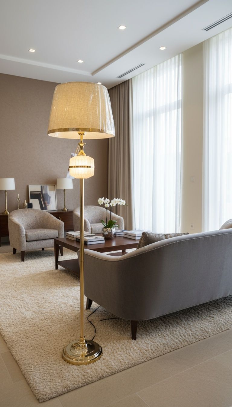 Radiant Layers: The Dual Crystal Floor Lamp