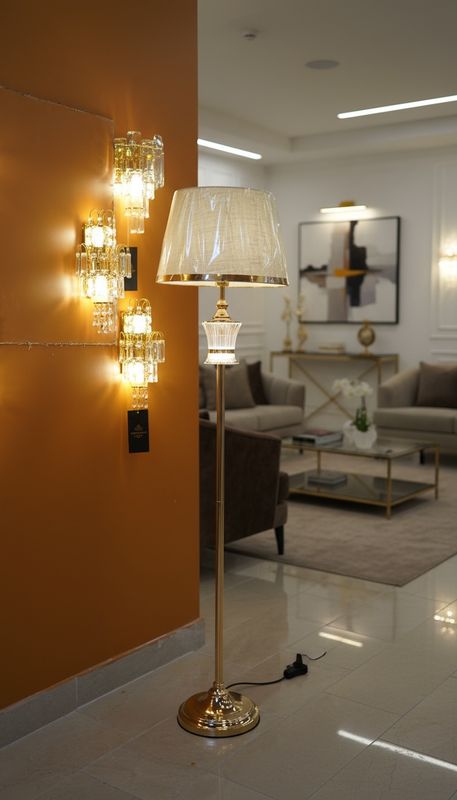 Classic Grace: The Crystal Column Floor Lamp