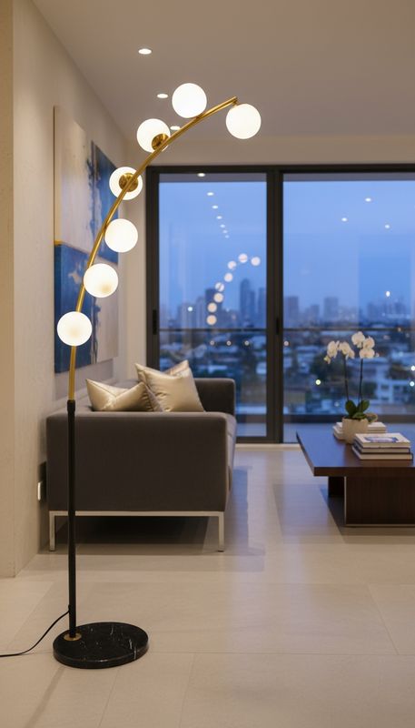 Celeste Arc Floor Lamp Modern Motion. Timeless Glow.
