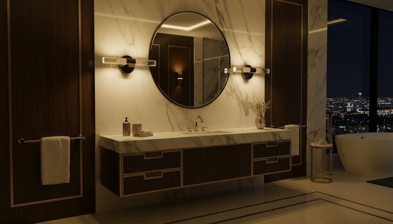 Obsidian Halo: Black-Mount Crystal Wall Sconce