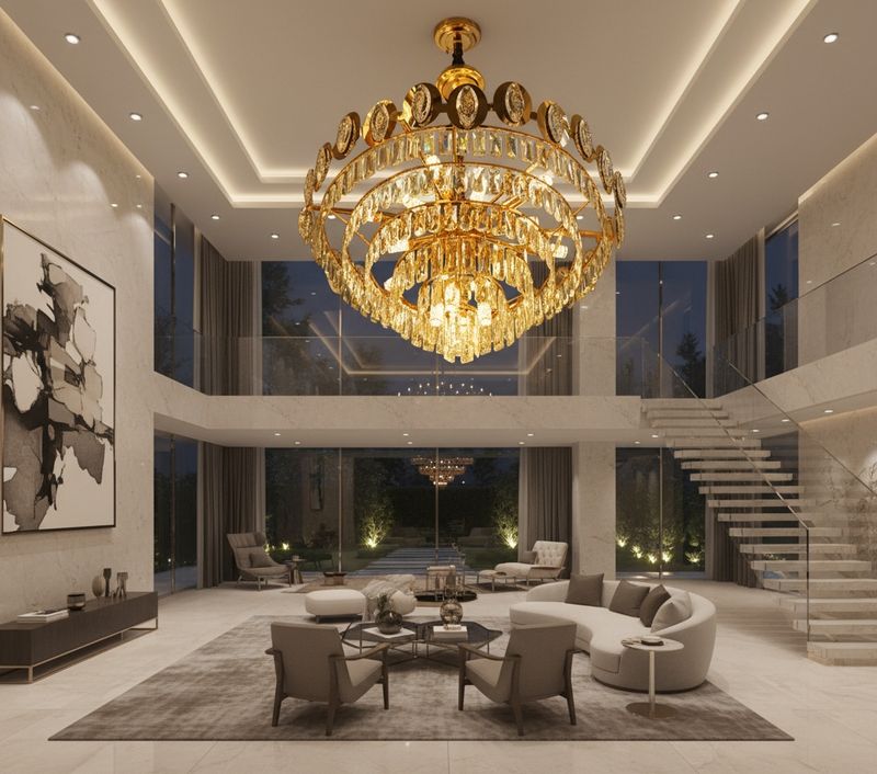 Imperial Cascade: The Oval Crown Crystal Chandelier