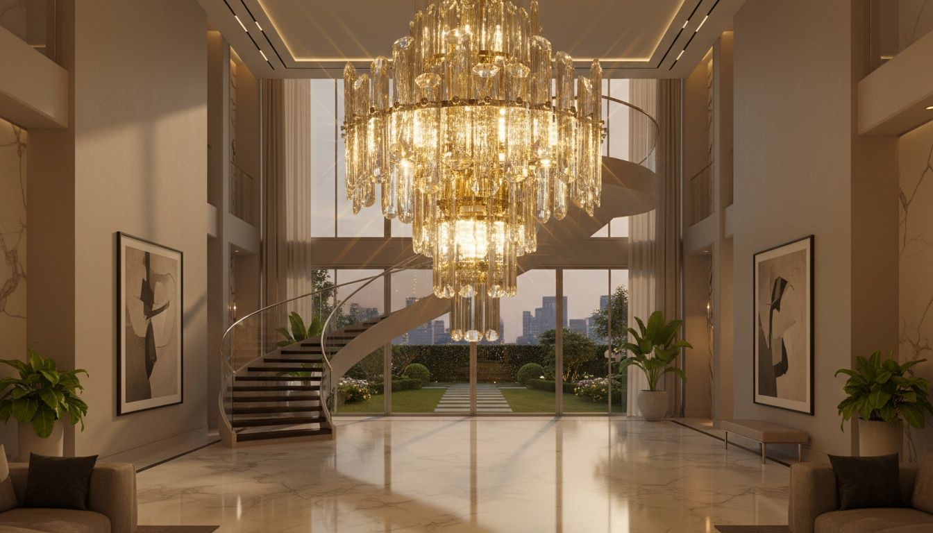 Aurelia Dome: Tiered Crystal Chandelier