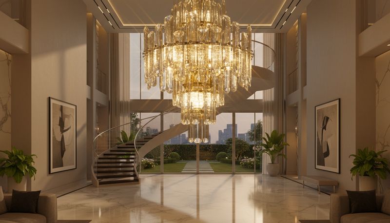 Aurelia Dome: Tiered Crystal Chandelier