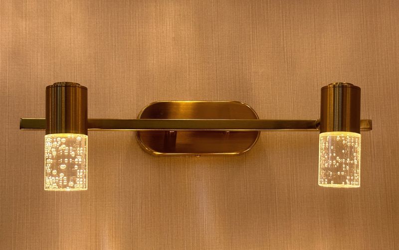 Aurum Cube Vanity Light  Brushed Brass &amp; Frosted Glass Series