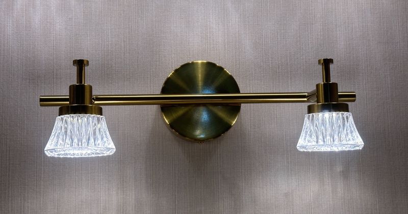 Marbella Frost Vanity LightBrushed Gold &amp; Opal Glass Series