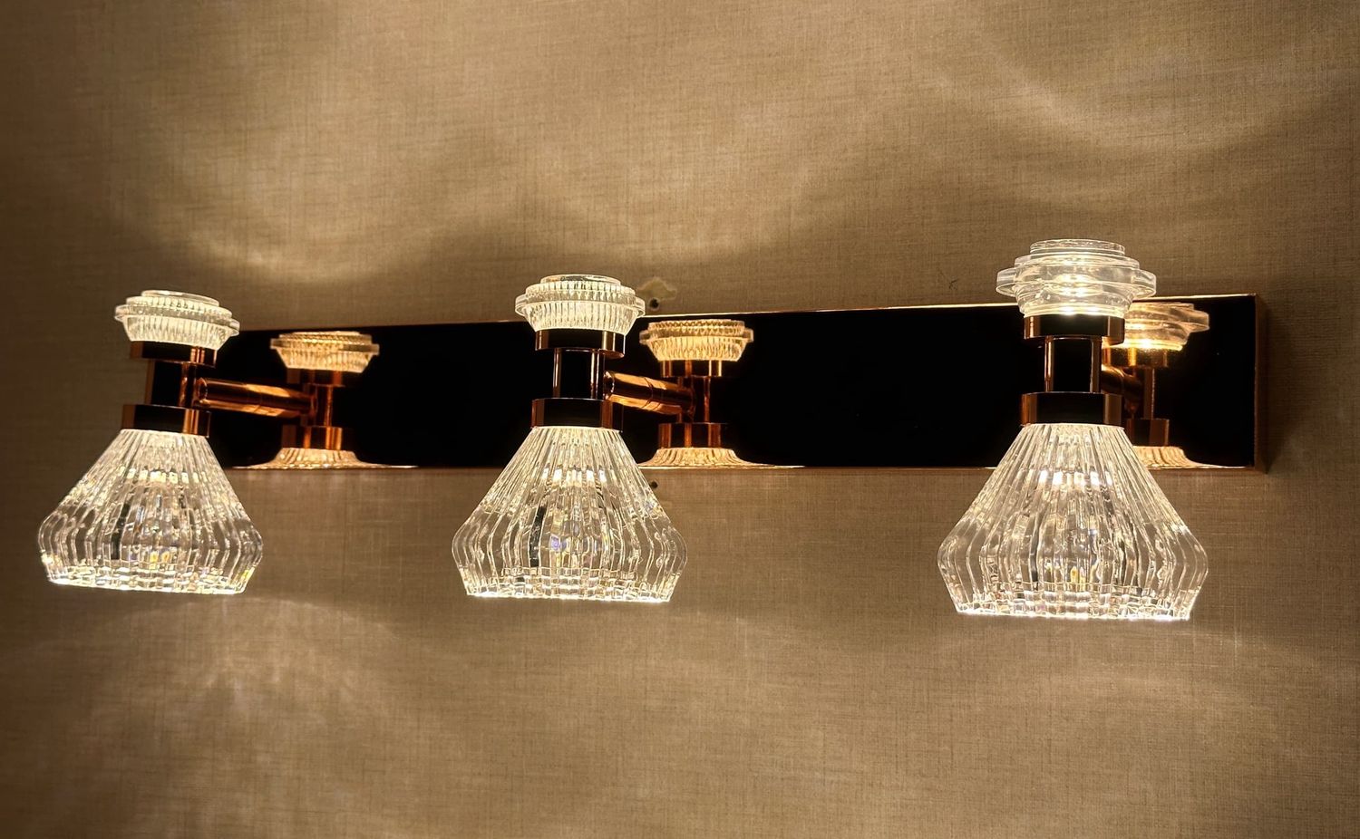 Crystal Glow Vanity Light Bar  Modern Luxe Series